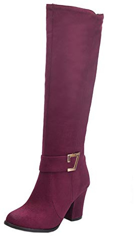 Onewus Bottes Pour Femmes Avec Talon Carré et Bottes à Tige Longue Zippée