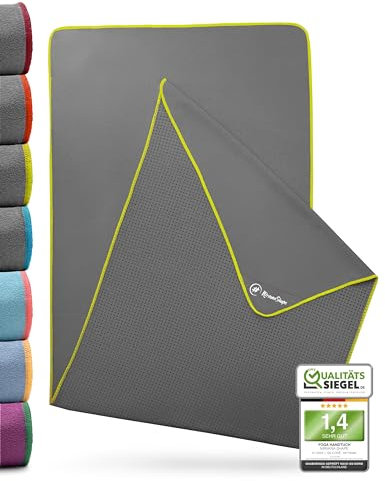 NirvanaShape Yoga Handtuch rutschfest | Hot Yoga Towel mit Antirutsch-Noppen | hygienische Yogatuch-Auflage für Yogamatte [ 185 x 63 cm ]