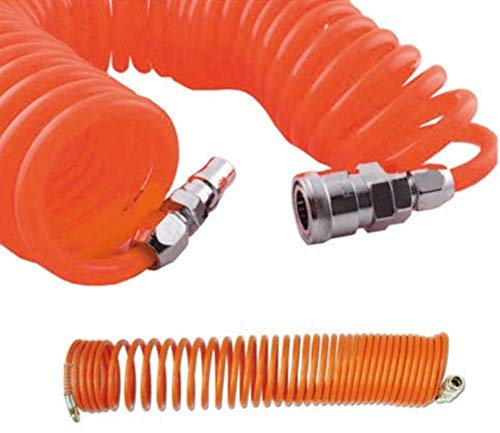 FAST WORLD SHOPPING ® Prolunga aria compressa 5 Mt Aspirale Attacco Rapido Maschio Femmina Tubo Compressore