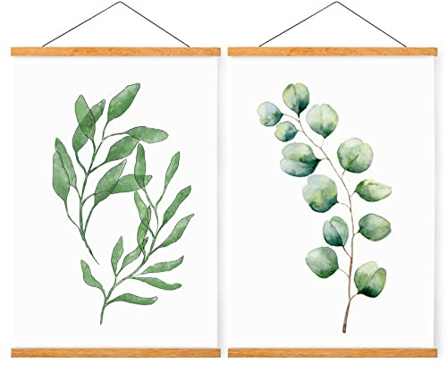 WITCOLOR Magnetic Poster Hanger Frame, 2 Pack Teak Magnet Poster Frame 12x16 12x18 12x36 for Paintings, Photos, Maps, Scrolls, Picture, Canvas Works and Art Prints