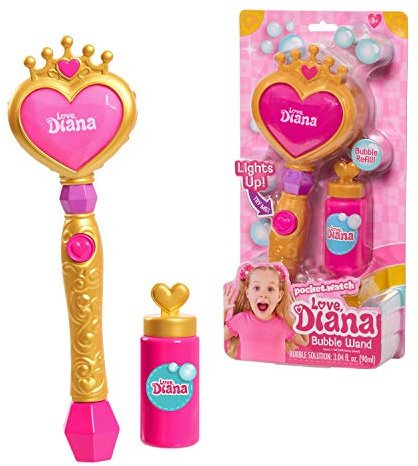 Famosa - Varita de Burbujas de Love Diana, con luz, se Ilumina al apretar el botón y Hace Burbujas, Juguete para Hacer pompas de jabón, niñas y niños Mayores de 3 años (LVE02000)