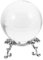 IMIKEYA Clear Crystal Ball Sphere with Metallic Stand Rose Flower Suncatchers Ball Globe Feng Shui Fortune Telling Ball Photography for Home Desktop Silver