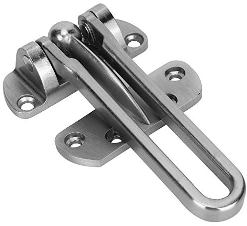 Alvinlite Cerradura de Cadena de Seguridad de la Puerta, Barra de ala de Acero Inoxidable Restrictor de Cerradura de Puerta para Hotel en casa para Evitar la Entrada forzosa(Plata)