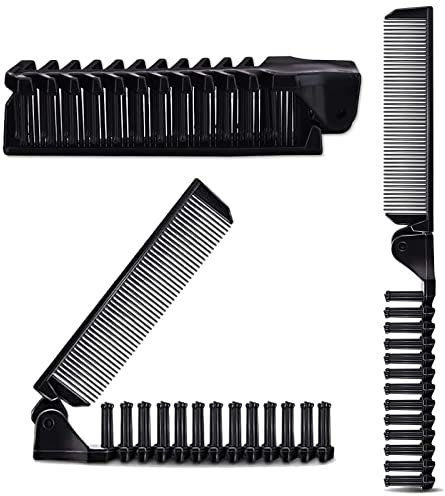 ExceLife Foldable Hair Comb, Travel Pocket Size Collapsible Comb Double Headed Folding Hair Brush Massage Detangle Anti-static Hairdressing Tools for Women Men