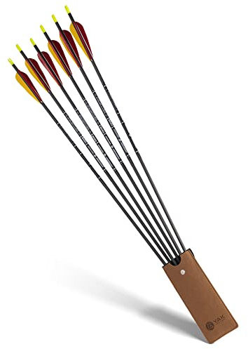 YAK Archery Mini-Köcher und Bogenhalter - Leder-Filz-Kombination, Für 6-8 Pfeile, Gürtelschlaufe, Flexibler Metallschaft