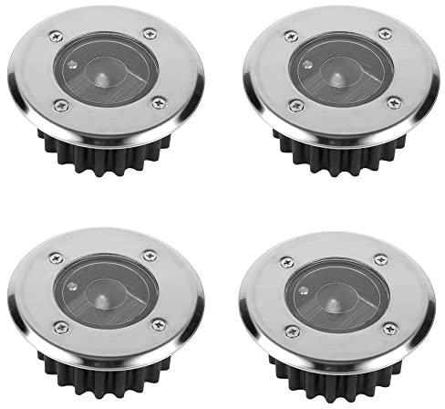 H4L 4x LED Solarleuchte rund Bodeneinbaustrahler Ø 85mm Solarlampe 4er Set Einbaustrahler Bodeneinbauleuchte trittfest