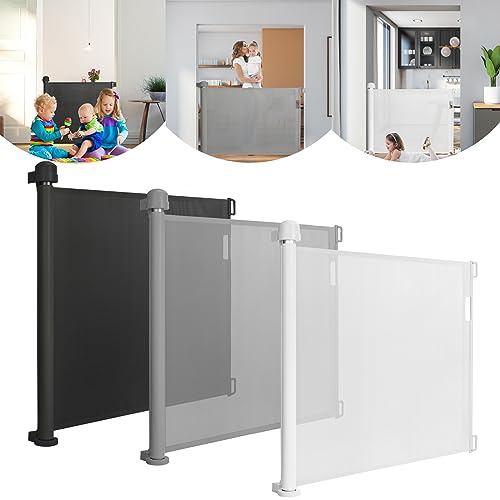 LARS360 Griglia di Protezione Estraibile per Porta 0-180 cm, per Scale e Bambini, Retrattile, Barriere per Cani, Divisorio di Sicurezza per Interni ed Esterni