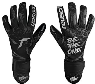 Reusch Pure Contact Infinity griffige und atmungsaktive Torwarthandschuhe Herren und Frauen Fußballhandschuhe für Erwachsene perfekt geeignet für Kunstrasen, schwarz, 9,5
