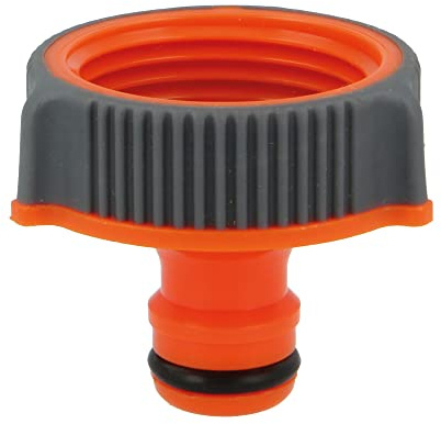 Amig - Adattatore per Rubinetto con Tubo flessibile | 1 | Collegamento Rapido e Facile per Tubi dell'Acqua | Resistente al Gelo e ai Raggi UVA | ABS e Gomma | Arancione e Grigio