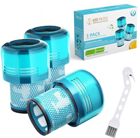 BEE FILTER Premium Vacuum Filters Replacement Parts Compatible with Dyson V15 Detect, V15 Detect Absolute, V15 Detect+, V11 Animal, V11 Torque Drive Compare to Part 970013-02 & 970013-03 (3 Filters)