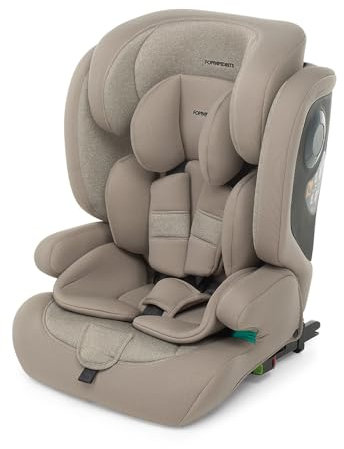 Foppapedretti Seggiolino Auto Tender I-Size da 76 e 150 cm di altezza, Test di impatto laterale Safe Body Protection, Doppia Omologazione (con e senza Isofix), Protezione Comfort Kid Pad, Sand