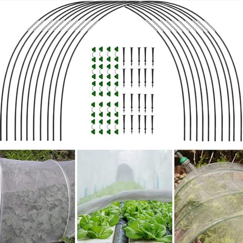 HuaMuDM 30 PCS Pflanztunnel Bögen,Gewächshausreifen Fiberglas,Gartentunnel Reifen,Folientunnel Bögen, Gewächshaus Hoops,Gewächshausreifen Folientunnel,Bögen Für Folientunnel, Gartenreifen Hochbeet