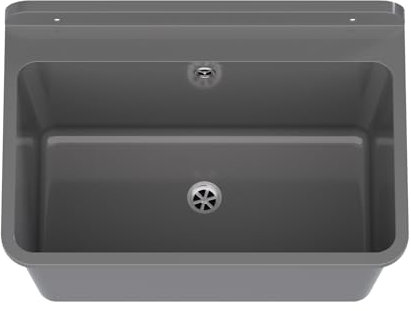 Ausgussbecken Waschbecken Spülbecken Waschtrog Innen Außen Garten Garage Keller Waschraum Werkstatt 3 Farben (Grau)