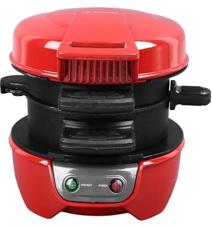 Strumento per Preparare Panini per la Colazione, Macchina per Hamburger per Frittata Tre in in Alluminio Antiaderente, Macchina per Panini Elettrica (Spina europea 220 V)