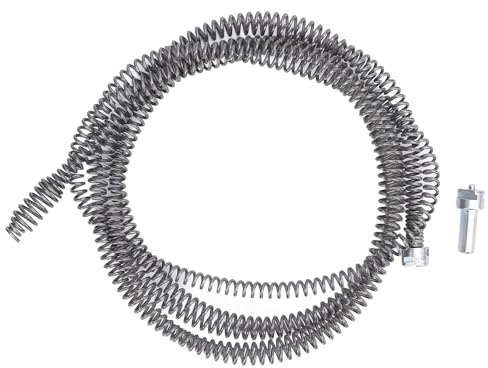 Garosa Barrena Limpiadora de Drenaje, Cable de Resorte de Acero Al Manganeso de 16 Mm, Herramienta de Limpieza de Drenaje de Tubería de Obstrucción de Serpiente con Broca Flexible, (3 metros/9,84