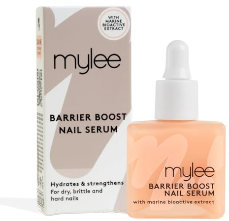 Mylee Barrier Boost Siero Unghie - Idrata, Rinforza e Ripristina la Flessibilità - Formula 87% di Origine Naturale, Estratto Bioattivo Marino, Nettare Tropicale Bioattivo, Fermento Probiotico - 13.5ml