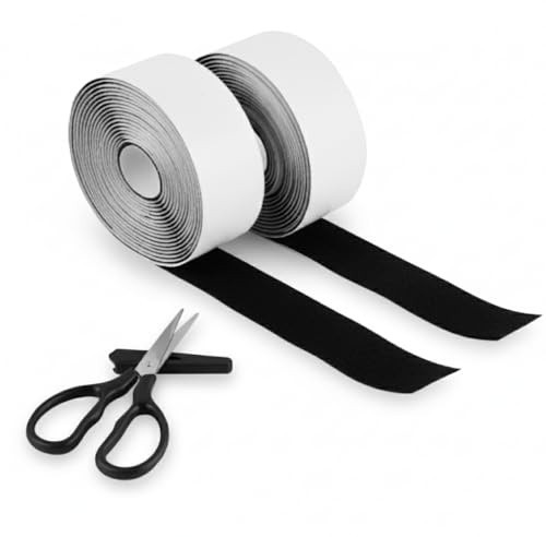Nastro Adesivo Forte con Feltro Protettivo – Nastro Hook & Loop in velcro Tagliabile e Riutilizzabile, Fissaggio Senza Fori per Cavi, Oggetti e Organizzazione Casa Ufficio