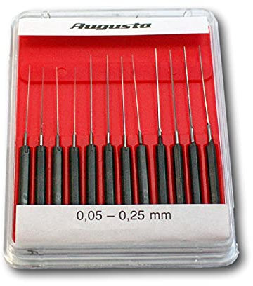 Augusta Sortiment Uhrmacher Zapfenreibahlen mit Heft 0,05mm-0,25mm 4714.91 Neu