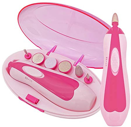 DIFLY Electric Manicure Set, Nail File Grooming Grinding Trimmer Tools for Adult, Gentle & Safe Fingernail Care with LED Light