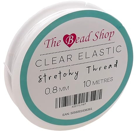 Fil Elastique pour Bracelet Resistant - Fil Bracelet Perle Transparent - Élastique pour Bijoux, Colliers et Loisirs Créatifs - Perles à Enfiler et Pierre Naturelle - 0,8mm, 10 mètres