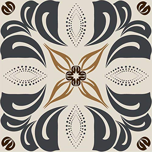 Poromoro Spanish Portuguese Azulejo Style Peel and Stick Backsplash Tile Stickers Set of 16 pcs(3.9_4)