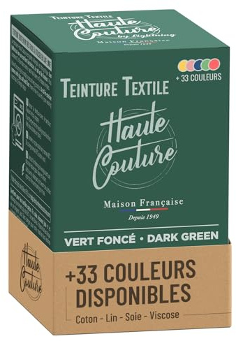 Teinture Textile - Haute Couture - Tout-en-un - 33 Couleurs - 350g - Vêtements et Tissus - Vert Foncé