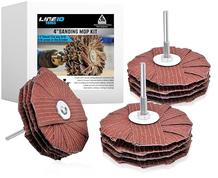 4in Sanding Mop Kit for Drill, Flap Wheel Sander Stars 80 120 240 Grit 3pk