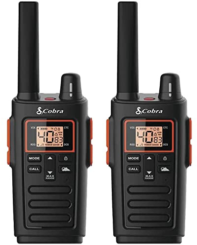 Cobra RX380 Walkie Talkies (2-Pack), 40 Pre-Programmed Channels