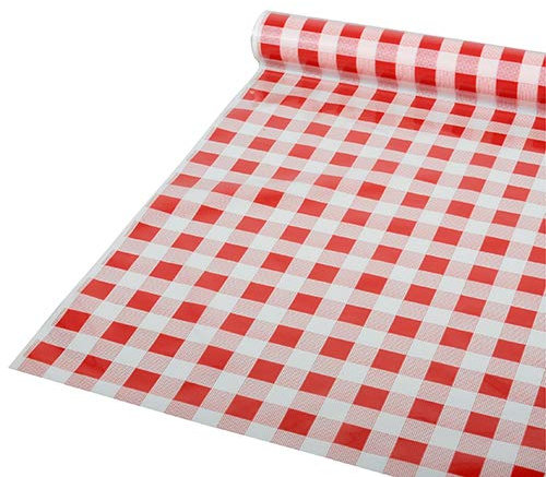 88161 PAPSTAR Tischdecke, Folie 50 m x 80 cm rotKaro>> Im Karton: 1 Rolle