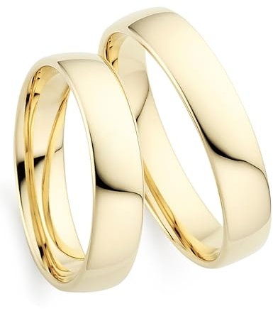 123traumringe Eheringe in 333 Gelbgold I Partnerringe mit Gravur & Etui I Gravierbare Eheringe mit Ringgröße 50-72 mm I Edle Verlobungsringe in 4 mm Breite & 1,3 mm Stärke I P22
