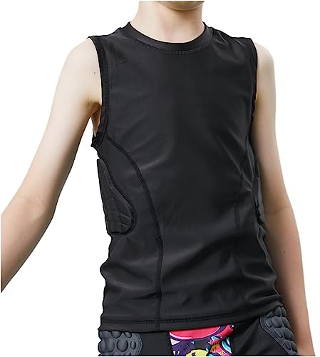 Topeter Baseball Protective Shirt, Sports Gear, Rush Guard Tank Top Impact Underwear, Training Jersey Vest for Softball, Paintball (YL)