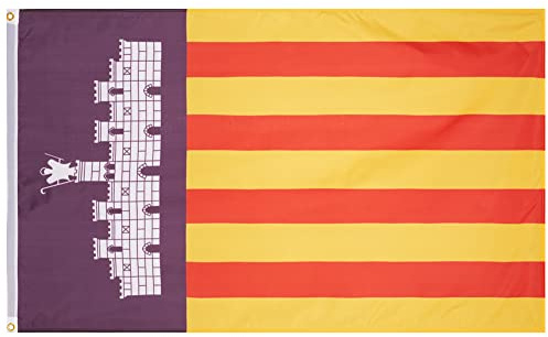 MUWO Flagga 16 tyska förbundsländer + Mallorca 90 x 150 cm, dubbelsidig trädgårdsflagga, väderbeständig fanflagga, polyester landsflagga Tyskland, med metallöljetter (Palma de Mallorca)