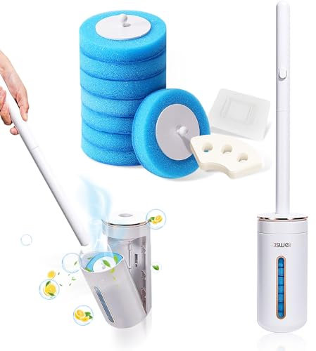 1 Set Scopino Usa e Getta per WC Scopino WC Usa e Getta Toilet Brush Pulisci Water Pulisci WC Testa di Spazzola WC Sostituibile con Detergente per Pulizia del Bagno in Case e Hotel