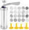 Sluffs Gebäckpresse für Spritzgebäck Edelstahl Spritzgebäck Presse, Kekse Maschine, Backzubehör, 20 Scheiben Und 4 Düsen, Kekspresse, Für Keksmaschine Und Churro-Maschine Backzubehör Garnierspritze