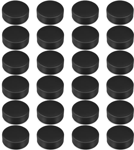 Mototo 16 PCS Sport Foam Ice Hockey Pucks 3 Inch Ice Hockey Pucks with Mesh Bag Foam Hockey Training Puck for Adults Practicing and Classic Training Indoor Floor Game Outdoor Sports (Black)