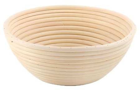 Hoquare Bread Proofing Basket, 20cm Round Natural Rattan Sourdough Proving Basket, Banneton Dough Baking Mold with Cloth Liner 20x8cm for Home Bakers Sourdough Starter Kit