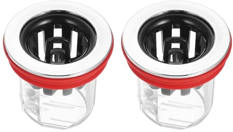 QUARKZMAN Núcleo Antiolor del Desagüe del Piso Dispositivo Anti-Retorno del Desagüe de Ducha Válvula de Retención del Desagüe del Piso para Baño Cocina 32-50mm Tubos Rojo 2 Juegos