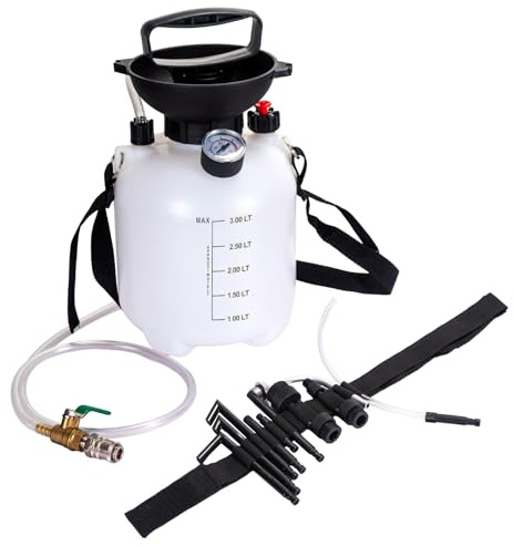 LEMOTO Pompa dell'olio a Ingranaggi da 3L, riempitore di Olio, Pompa per Fluido di Trasmissione Manuale riempitore di Olio, Pompa a Mano di trasferimento con 12pcs adattatori