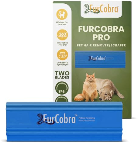 FurCobra Pro Tierhaarentferner Auto 4.33 - Leichtes, kompaktes Werkzeug zur Katzen und Hundehaare Entfernen, Schaber für Bett, Couch, Teppich, Oberflächen im Haushalt - Tragbarer Pet Hair Remover