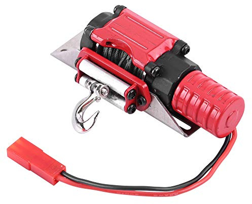 Keenso Treuil RC Treuil de Voiture RC en Métal Rouge Noir avec Matériel de Montage 58g pour Chenille à l'échelle 1/10 pour 4 SCX10 D90 Installation Facile Look Réaliste (Rouge Noir)