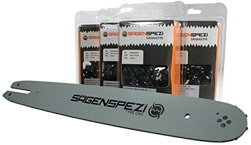 Sägenspezi Guide de 35cm 3/8P 1,3mm et 4 chaînes à gouge semi-carrée pour Stihl MS 193T MS193T