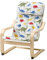IKEA POANG Kindersessel Birkenfurnier / Medskog Dinosaurier Muster