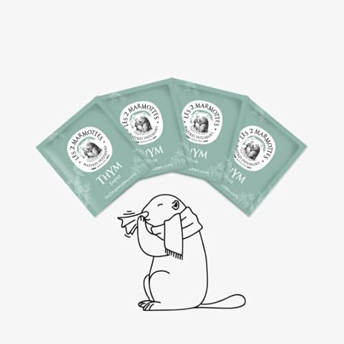 Les 2 Marmottes - Pack de infusión Thymspirer - 4 x 30 bolsas de tomillo - Fabricado en Francia - Sin sabores adicionales