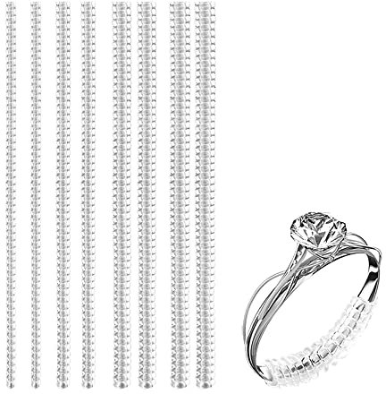 KINBOM 8 Stück Ringverkleinerer Unsichtbar, Transparent Lose Ringgröße Einsteller Schmuckmaß für Frau Trauringe (4 Größen)