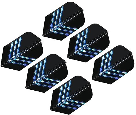 PATIKIL Slim Dart Flights, 6 Pack PET Unique Design Dart Accessories for Steel Tip Dart and Soft Tip Darts, Black Blue