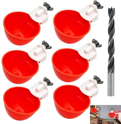 6 Stücke Hühnertränke Automatische Geflügeltränke DIY Beliebige Montage Hühnerwasserspende Hühnerwasserbecher für Huhn Ente Gans und Schwein