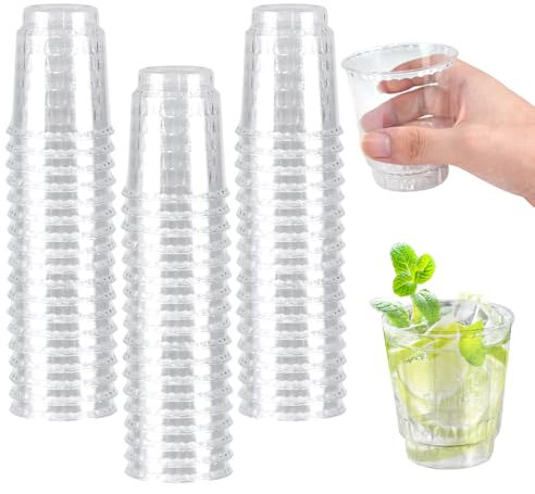 SLTAXAR 40 Stück Plastikbecher Trinkbecher Becher Plastik 220ML Mehrwegbecher Party Gläser Kunststoff Hartplastik Becher Kunststoffbecher Wiederverwendbar Cocktail Becher für Partys Gartenparty