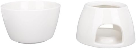 XUMIUZIY Juego de Olla de Fondue Eléctrica con Base sin Deslizamiento, Calefacción sin Esfuerzo, Material de Cerámica, Diseño Elegante y Funcional para Chocolate, Hielo, Queso