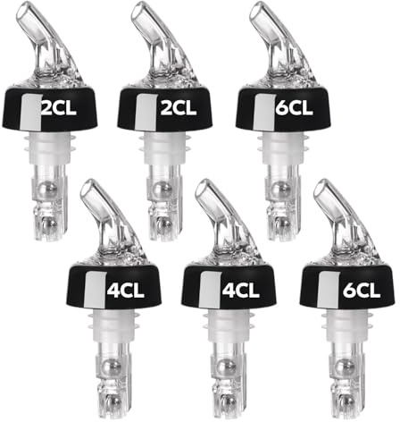 Lyivisk 6 Stück Flaschenausgießer 2/4/6cl, Schnapsspender, Bar Portionierer, Ausgießer Spirituosen, Flaschenausgießer für Wein, Schnaps, Cocktails,Kaffee