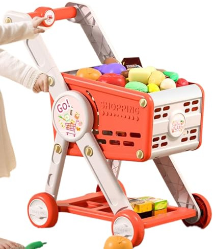 Carrito De Compras De Juguete - Juego De Carritõ Con Carrito De Compras, Accesorios De Cocina Para Juegos De Simulación Para Niños, Juguete De Aprendizaje Para Juegos De Rol De Clasificación | Edades